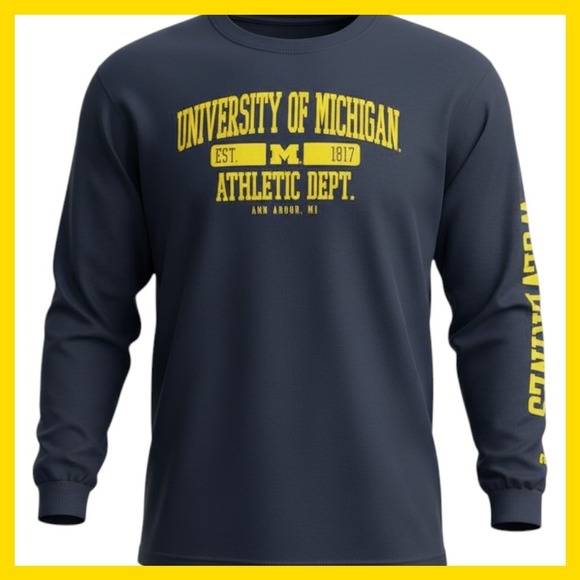 Russell Athletic Other - Russell Athletic University of Michigan Wolverines Long Sleeve Shirt Navy‎ 3XL